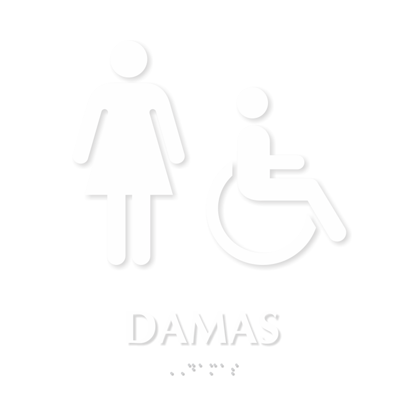 Damas SpanishTactileTouch Braille Restroom Sign