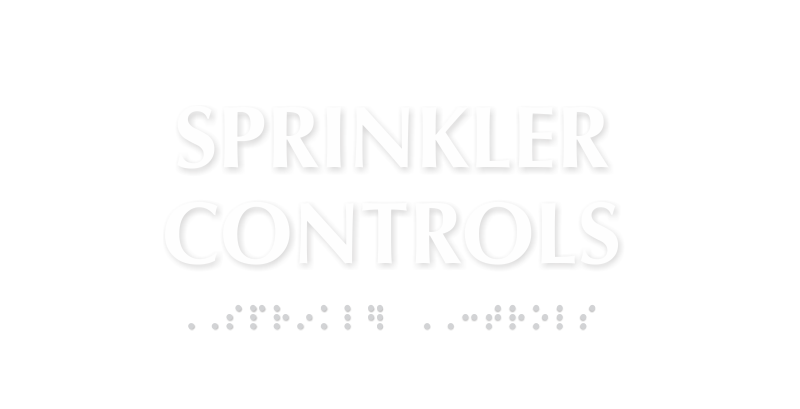 Sprinkler Controls TactileTouch Braille Sign