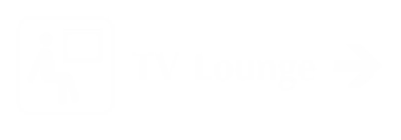 TV Lounge Engraved Sign with Right Arrow Symbol