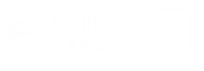 Waiting Area Engraved Sign with Left Arrow Symbol