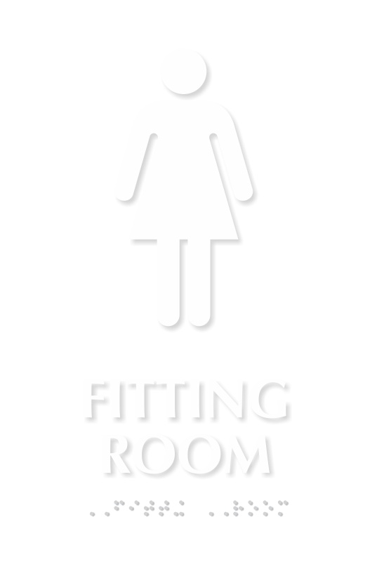 Women Fitting Room TactileTouch™ Sign with Braille
