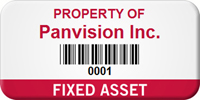 Fixed Asset Personalized Asset Label with Barcode