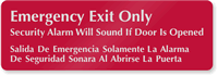 Emergency Exit Security Alarm Bilingual Sign