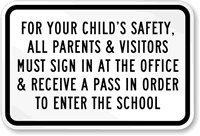 For Your Child's Safety Sign