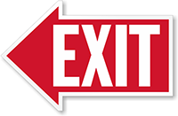 Exit Sign (with Left Arrow Symbol)