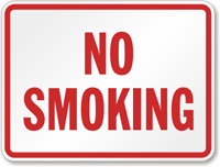 No Smoking (red letters) with border
