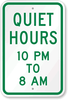 Quiet Hours - Church Sign