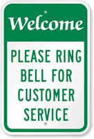 Ring Bell for Customer Service Sign