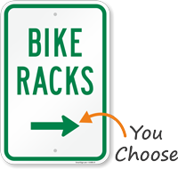 Bike Racks Sign with Arrow