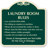 Laundry Room Rules Designer Sign