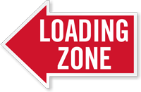 Loading Zone, Left Die-Cut Directional Sign