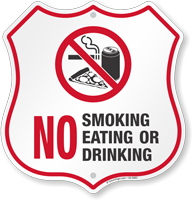 No Smoking Eating Or Drinking Shield Sign