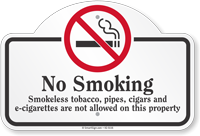 No Smoking Smokeless Tobacco Pipes Dome Top Sign