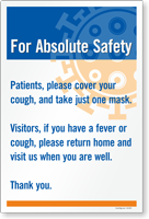 Patients Cover Cough Take Masks Medical Safety Sign
