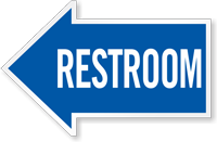 Restroom Die Cut Reflective Directional Sign