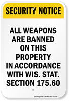 Weapons Banned On This Property Sign