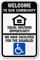 Welcome To Our Housing Community Sign
