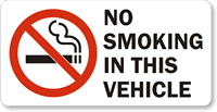 No Smoking Vehicle Label