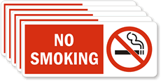 No Smoking (white on red) Symbol Sign
