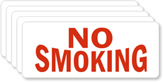 No Smoking (red text).