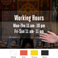 Customizable Working Hours Die Cut Label