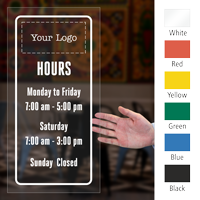 Customizable Logo and Working Hours, Single-Sided Label