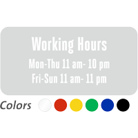 Customizable Working Hours, Single-Sided Label