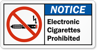 Electronic Cigarettes Prohibited Label with Graphic