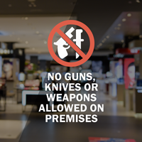 No Guns Knives Or Weapons Allowed Window Decal