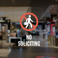No Soliciting Glass Window Decal