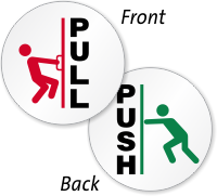 Pull Push With Graphic 2-Sided Label