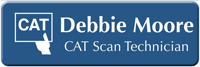 Customizable CAT Scan Technician LaserLogo Badge with Symbol