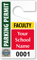 Plastic ToughTags™ for Faculty Parking Permits