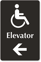 Elevator Accessible Pictogram Left arrow Sign