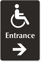 Accessible Entrance Accessible Pictogram Right arrow Sign