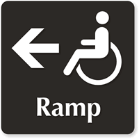 Ramp with Accessible Pictogram Left arrow Sign