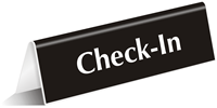 Check In Office Tabletop Tent Sign