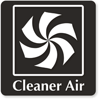 Cleaner Air (with Pictogram) Sign