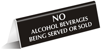 No Alcohol Office Tabletop Tent Sign