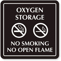 Oxygen Storage No Smoking No Flame Sign