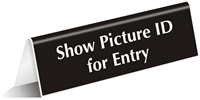 Show Picture ID for Entry Sign
