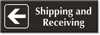 Shipping and Receiving Sign with Left Arrow