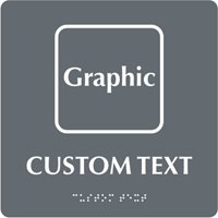 8 inch x 8 inch Custom Braille Sign with Clipart