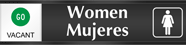 Bilingual Women Mujeres (with graphic) - Vacant/Occupied Slider Sign