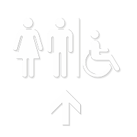 Men, Women & Accessible Pictograms With Up Arrow