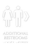 Additional Restrooms TactileTouch Braille Arrow Sign
