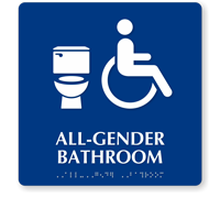 Accessible All-Gender Bathroom Sintra Braille Sign