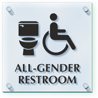 All Gender And Handicap Restroom ClearBoss Sign