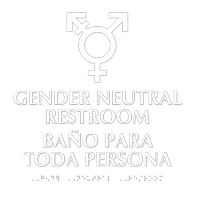 Gender Neutral Symbol Restroom Braille Sign