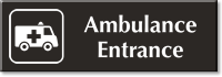 Ambulance Entrance Engraved Sign with Medical Van Symbol